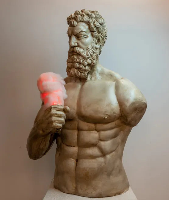Hercules Neon Cotton Candy Pop Art Statue