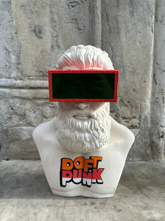 Hercules Daft Punk Rouge Pop Art Buste Décoratif Sculpture