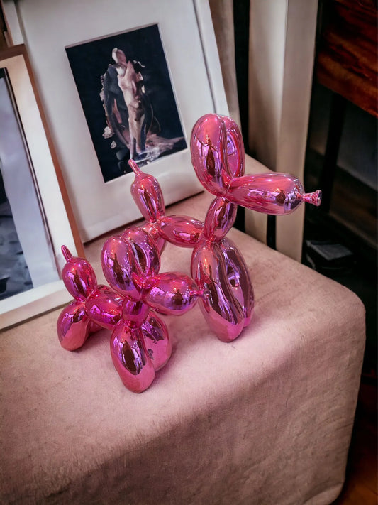 Pink Balloon Dog Set-Chromium Edition Pop Art Decorative Sculpture