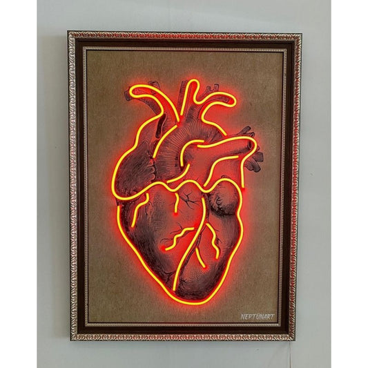 Anatomical Heart Neon Pop Art Picture