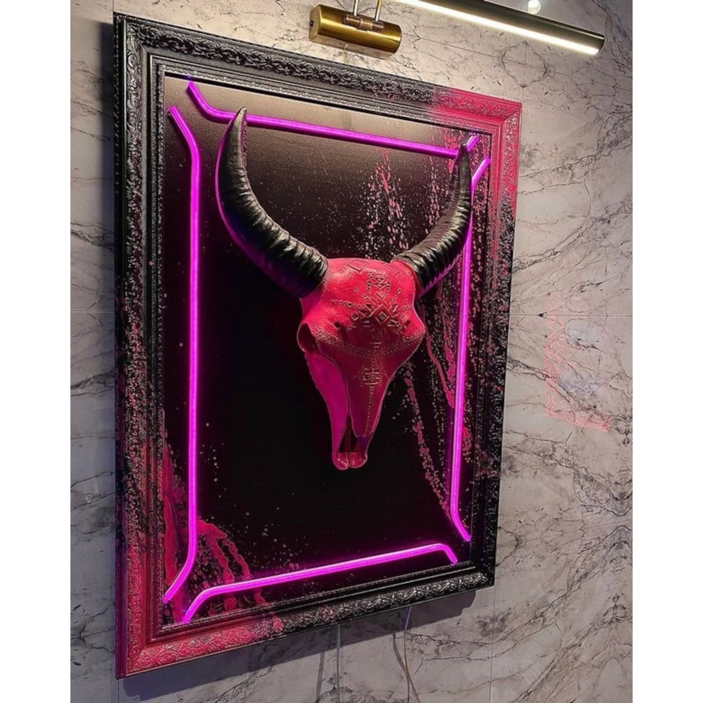 Bull Skeleton 2 Neon Pop Art Bild