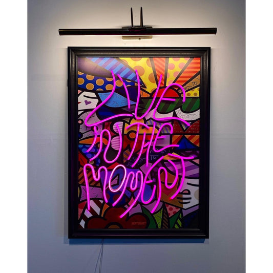 Live In The Moment Neon Pop Art Picture