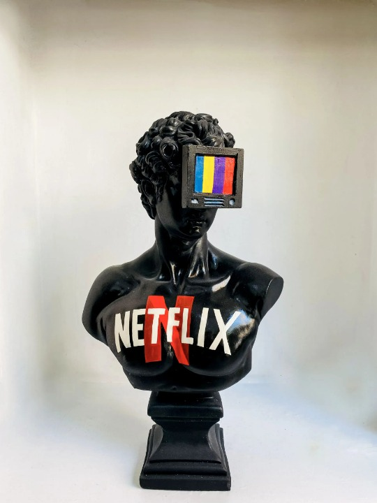 Sculpture de buste décorative Pop Art Netflix David 2