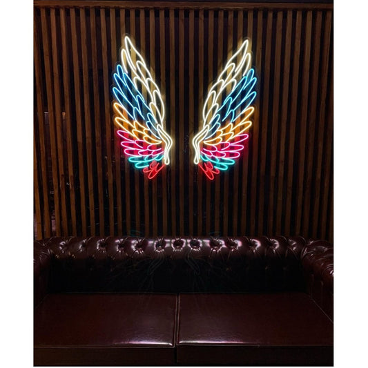 Rainbow Angel Wing Neon Pop Art Picture